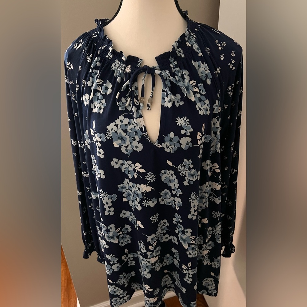 Floral Navy Blue Women's Top